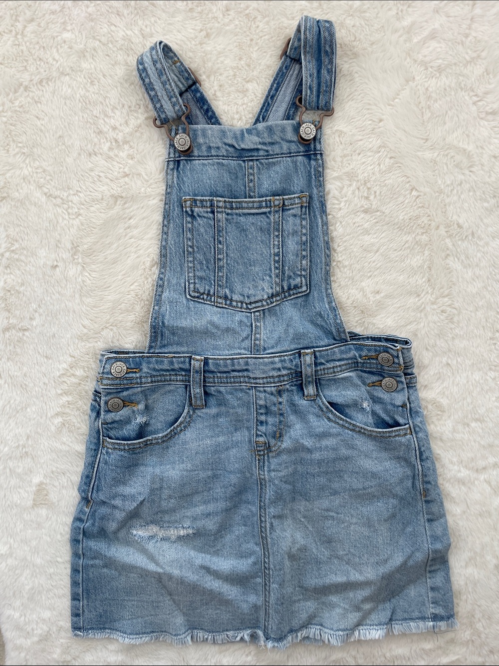 SALE! CAT & Jack Faded Blue Denim Overall / Skirtall - Size (7/8)